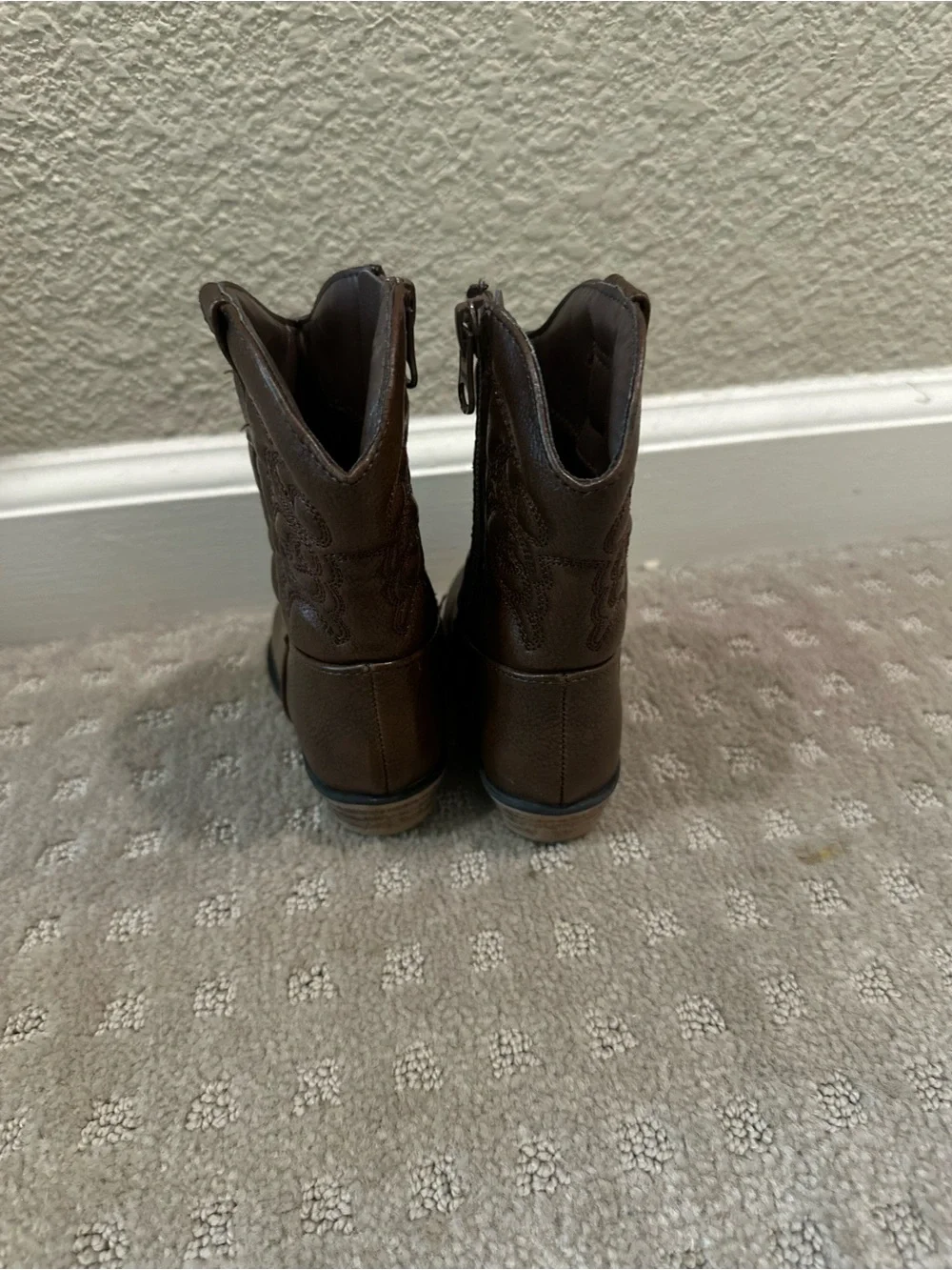 Target Kids Brown Western Zip-Up Boots